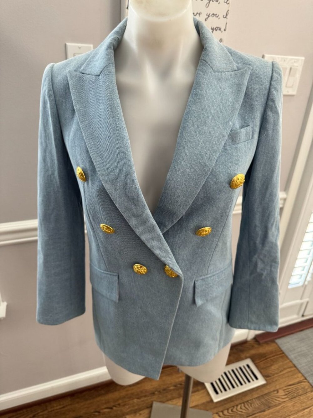 Veronica Beard Miller Dickey Blazer Jacket in Golden Hour Denim Size 2